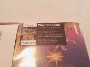 Wayne Includes Business Card With Notes Of Your Order
