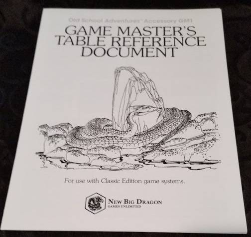 GM's Table Reference Document
