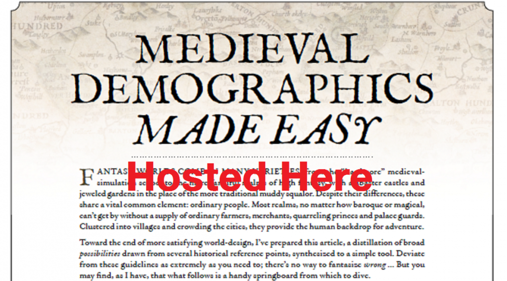 Medieval Demographics Made Easy - Hosted Here